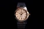 Omega Constellation 39mm 8800 Movement Date Window Sunburst-Patterned Gold Dial 18K Men Watch